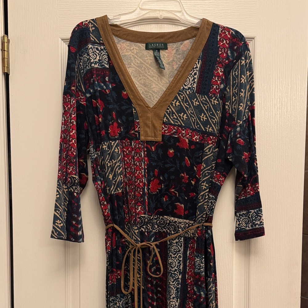 Lauren Ralph Lauren Women's Multicolor Patchwork Dress, Size 3x